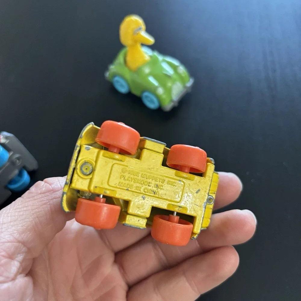 Vintage 1980s Playskool Sesame Street Cars‎ Diecast Big Bird Oscar Grouch Lot 3